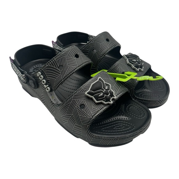 Crocs Classic All-Terrain Black Panther Sandals Mens Sz 13 Marvel Wakanda Slides